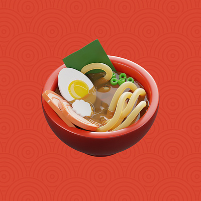 Ramen 3d blender3d blender3dart cute cute art design food illustration isometric japanese japanese food ramen