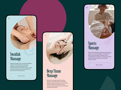 Massage Services Mobile Website design design studio graphic design healthcare interaction interface massage mobile mobile design mobile website ui user experience ux web web design website design