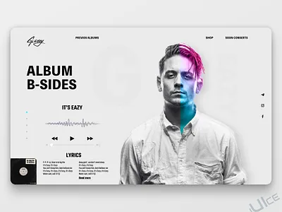 Web concept with artist G-eazy. concept design figma interface music ui uidesign uiux ux uxdesign web design webdesign website website design websites