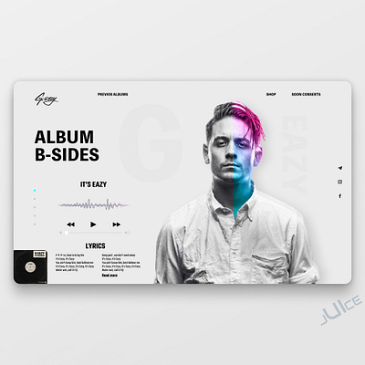 Web concept with artist G-eazy. concept design figma interface music ui uidesign uiux ux uxdesign web design webdesign website website design websites