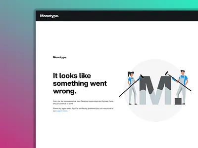 Maintenance page for Monotype Fonts