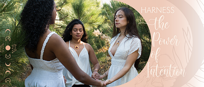 Web Banner Design floral jewelry jewelry branding moon power of intention