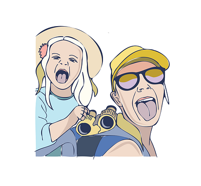 Cheeky Illustration daughter illustration mom outdoor