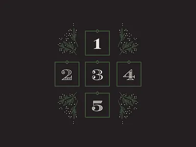 Advent Calendar advent calendar christmas floral greenery happy holidays holiday illustration mistletoe numbers typography