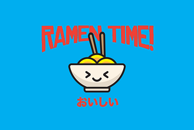 RAMEN TIME! adobe branding clean design flat graphic design illustrator japanese food