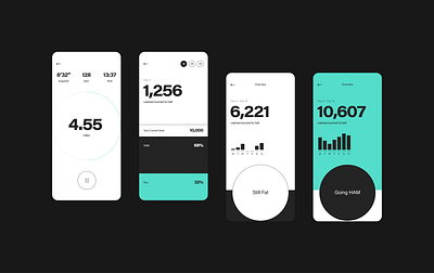 run the fat app design ios minimalist running ui