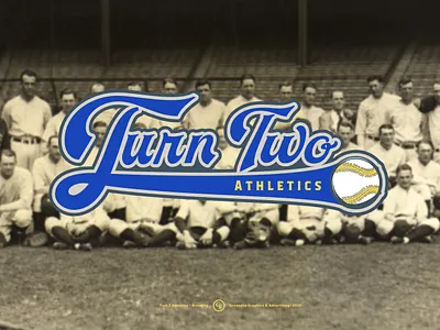 Turn 2 Athletics athletic baseball logo vintage