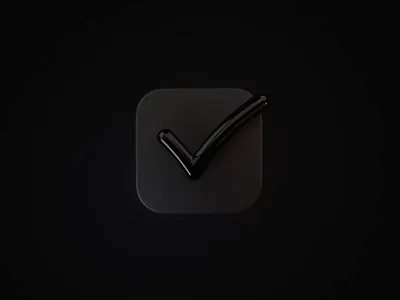 Check App Icon 3d 3d animation app icon blender icon iconography icons light macos motion render