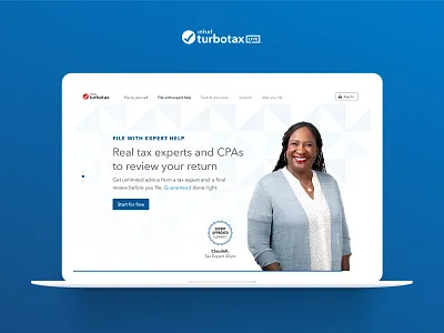 TurboTax Redesign - TurboTax Live File with Expert Help branding design illustration minimal site design typography ux web website website design