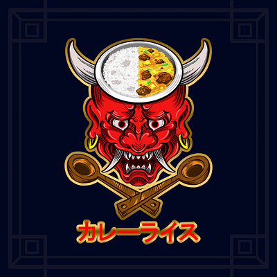 Japan Demon hannya illustration japanese art logo mask vector