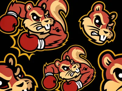 NUT PUNCHERS boxer boxers boxing cap caps hat hats mascot mascots nut nut punchers nuts squirrel squirrels