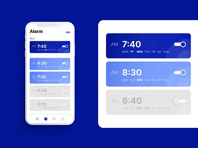 On / Off Swich app blue button dailyuichallenge flat mobile mobile app simple switch ui ux vector