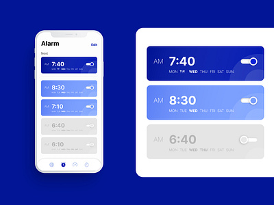 On / Off Swich app blue button dailyuichallenge flat mobile mobile app simple switch ui ux vector