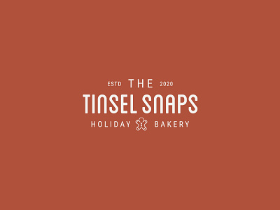 Tinsel Snaps Logo Exploration | Day 10 bakery bakery logo brand branding design christmas christmas logo gingerbread man holiday holly jolly design challenge logo design branding logo exercise logo exploration logodesign minimal tinsel winter