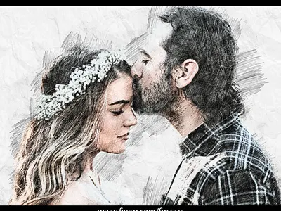 Couple Sketch Portrait awesome awesome art illustration pencil art pencil drawing pencil sketch portrait portrait art sketch sketches