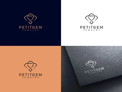 PETIT GEM JEWELRY LOGO branding design fiverrgigs gem logo illustration jewelry logo logo minimalist logo vector