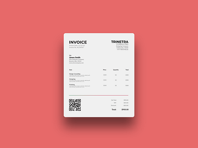 Invoice #DailyUI #046 046 branding clean clean design daily ui dailyui dailyui046 dailyuichallenge design invoice minimalism simple simple clean interface xd xd design