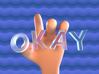 OKAY 3d c4d character cinema 4d design glass hand octane render typography vector