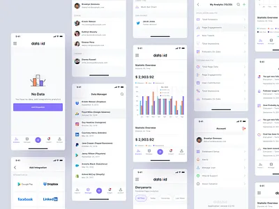 Datamid - Mobile App agency analysis analytic analytics aplication app app design chart dashboard dashboard app data data visualization design management management app mobile product design ui ux website