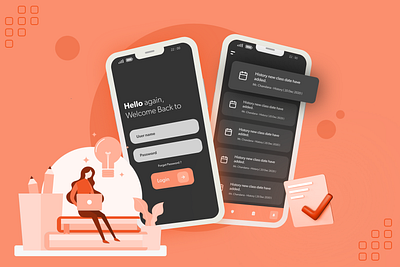 Login & Notification Pages UI Design. android design design app ios login page mobile ui modern theme modern ui design notification page ui