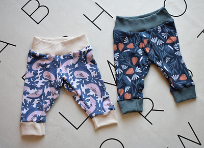 Baby joggers by Little Clara Co design floral design print print pattern repeat pattern surface design surface pattern