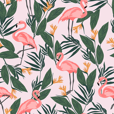 The Jungle of Utopia birds print design print pattern repeat pattern surface pattern vector pattern wallpaper