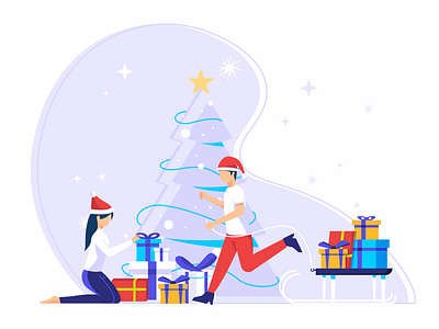 Christmas design flat happy new year illustration merry christmas merry xmas minimal vector web