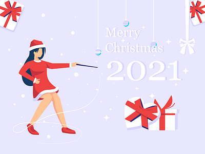 Merry Christmas design flat happy new year illustration merry christmas merry xmas minimal vector