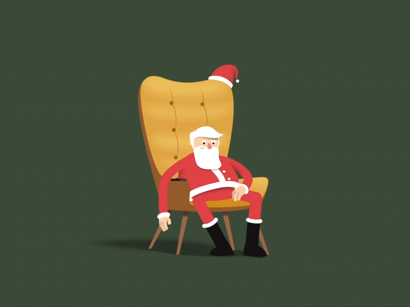 Santa in lockdown - The End of 2020 2020 2d 2d animation 2d character aftereffects animation coronavirus illustration illustrator lockdown new year santa santa claus