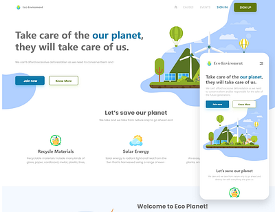 Eco Environment Website branding eco ecommerce enivroment icon illustration logo minimal typography ui ux web