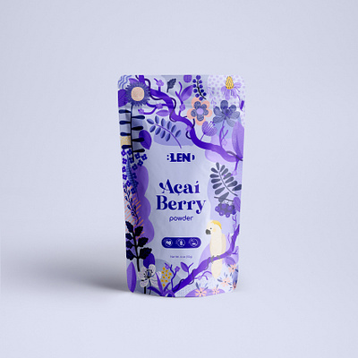 Acai Berry Superfood powder acai berry colorful package design packaging packaging mockup pouch pouch design superfoods