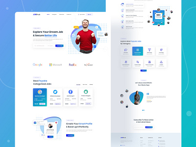 Job Portal Website Landing Page Exploration 2020 trends 2020 ui trends 2020calendar branding color creative design creativity job portal website landing page jobs jobs finder landing page landing page landing page design typeface typography ui ui ux user inteface ux web design web uiux