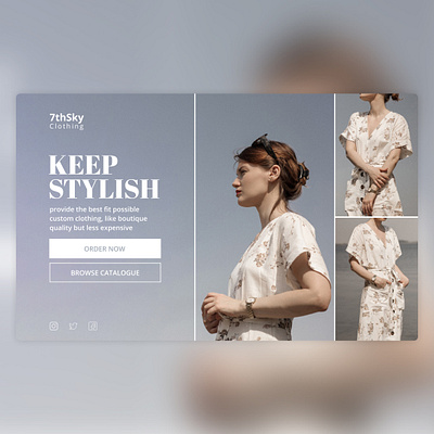 7thSky Clothing - Custom Clothing calm design figma indonesia landing page ui webdesign