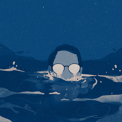 all rivers at once blue conceptual crying digital art digital illustration flow glasses illustration illustration art illustration digital illustrator metaphor photoshop portrait river sad sevdaliza water