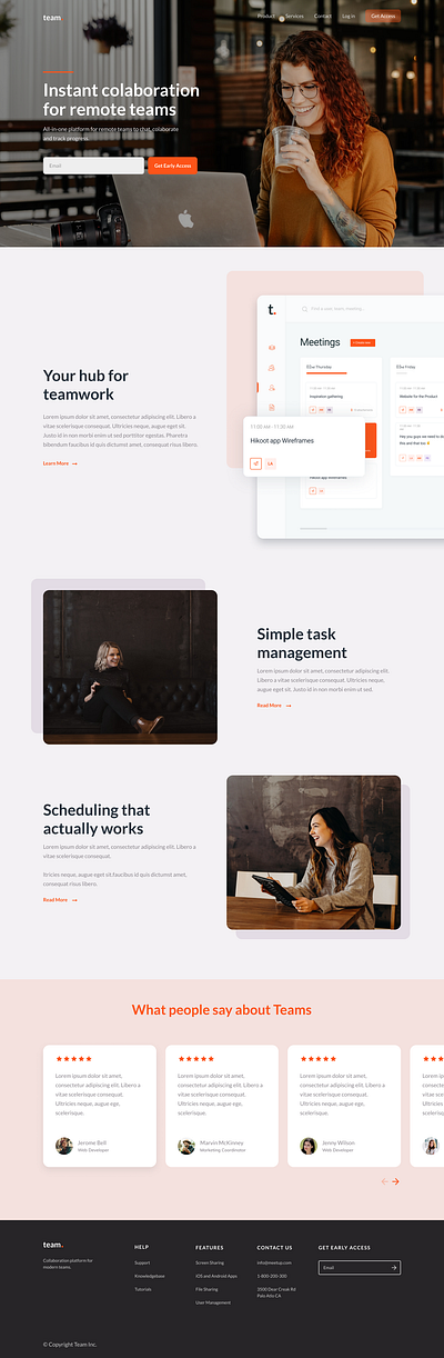 Landing page design for team collaboration app app business collaboration design landing landing page software team website