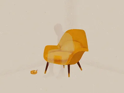 the guest chair chair design conceptual digital art digital illustration furniture ghost guest illustration illustration art illustration digital illustrator invisible photoshop portrait smoke surreal vintage yellow