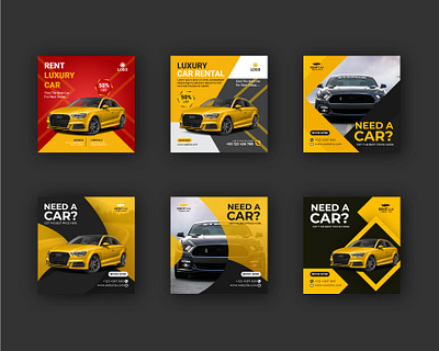 Rent Car Social Media Post Template automobile banner banner ad banners banners ad blog business car car shop car show car wash clean driver driving facebook banner template facebook pack facebook template followers instagram likes