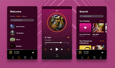 Music Player W/ Lyrics 009 daily daily 009 daily 100 challenge daily ui dailyui dailyuichallenge design music music app music app ui music art music player music player app music player ui player player ui tiger ui uidesign