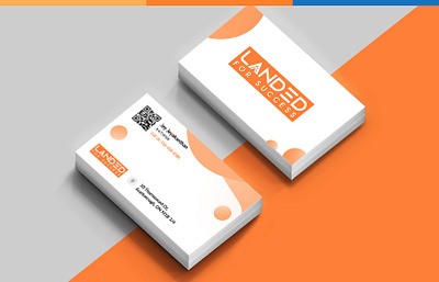 Landed for Success Business Card application brand identity branding businesscard design icon illustration logo logo design typography vector