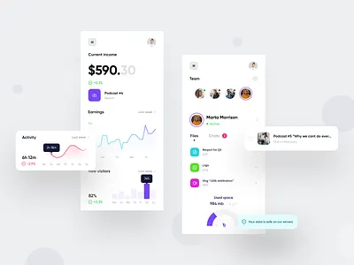 Colo podcast mobile app app chart dashboard finance graph interface mobile app podcast ui ux