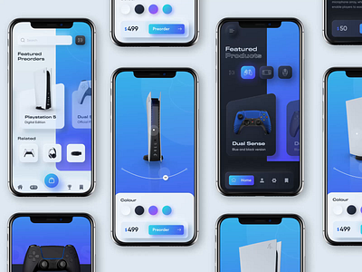 Playstation 5 experience collection 3d 3danimation aftereffects animation gameapp gameui interaction neumorphic neumorphism neumorphism ui principle for mac ui ux