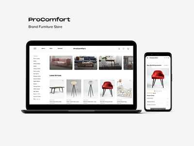 ProComfort furniture store UX/UI figma furniture furniture store minimalism photoshop shop store ui ux uxui webdesign