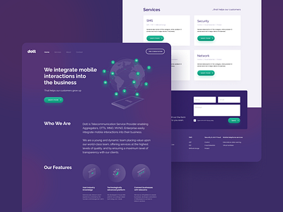 Telecom company landing page art direction design figma gradient graphic graphic design landing design landing page landing page design landingpage layout minimal sms marketing telecom ui ux web design webdesign website website design