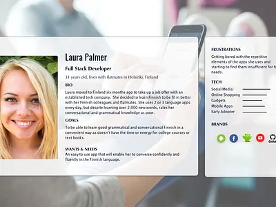 User Persona - Finnish App adobexd uxdesign