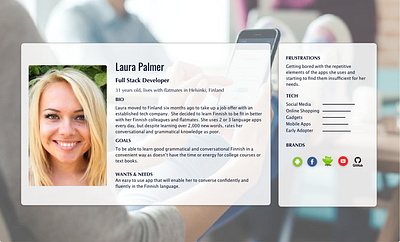 User Persona - Finnish App adobexd uxdesign