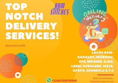 Design for bam stitches logistics company business design illustration