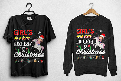 Girls who love christ mas and horse Christmas T-shrit design christmas t shirt christmas t shirt design bundle christmas tree chritsmas t shirt design