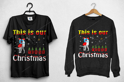 This is our First Christmas Christmas T-shrit design christmas t shirt christmas t shirt design bundle christmas tree chritsmas t shirt design