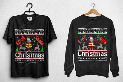Love santa Christmas T-shrit design christmas t shirt christmas t shirt design bundle christmas tree chritsmas t shirt design