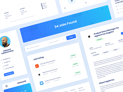 JobWorld app branding clean design illustration minimal minimalistic typography web website